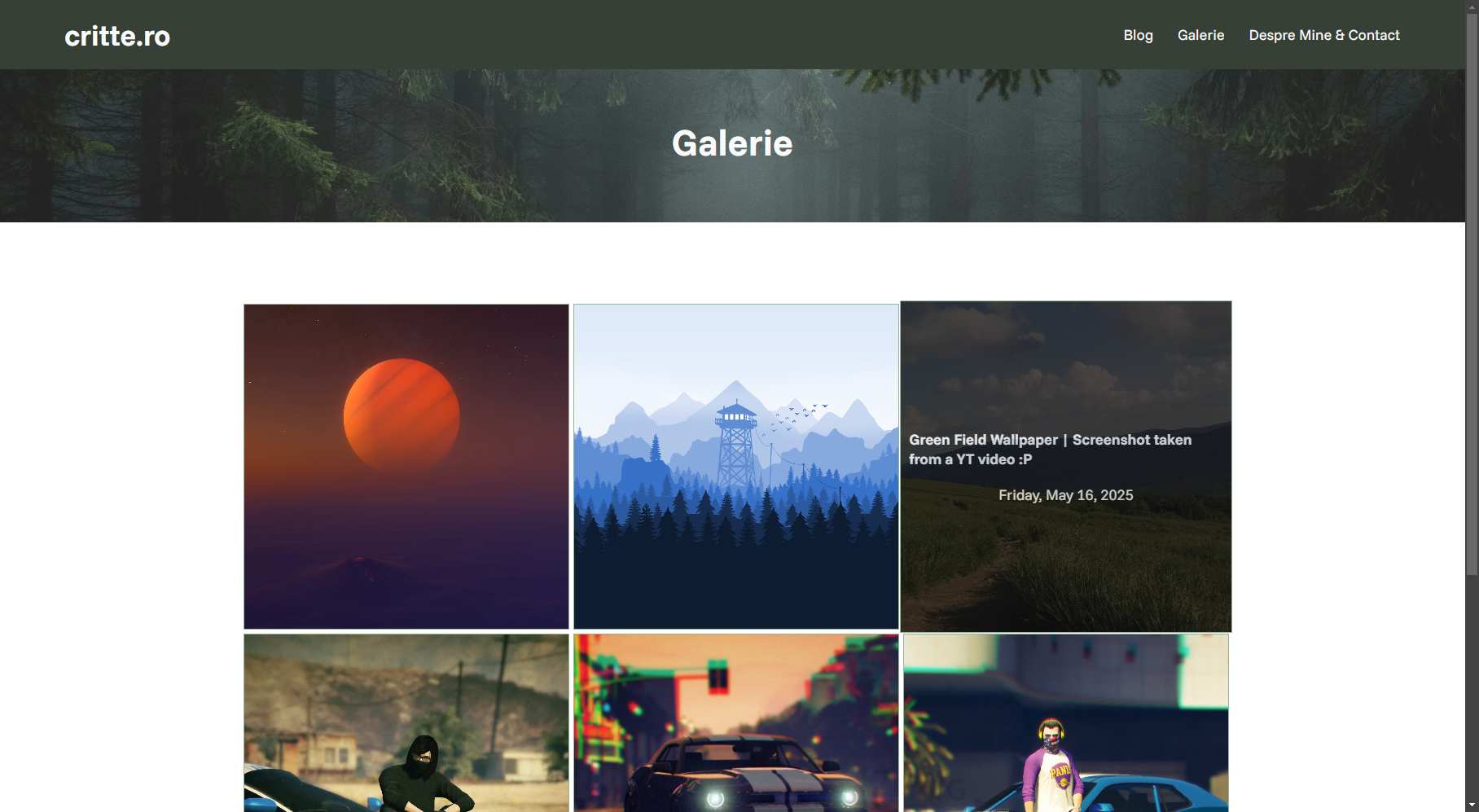 Screenshot of the all-new Gallery page